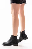 165-212 Siyah Taş Aksesuarlı Fermuarlı Günlük Kadın Bot thumbnail 3
