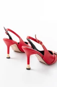 İNF-1151 Kırmızı Günlük Arkası Açık Topuklu Bayan Ayakkabı thumbnail 5