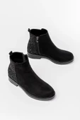 165-212 Siyah Süet Taş Aksesuarlı Fermuarlı Günlük Kadın Bot thumbnail 3