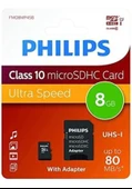 Philips Fm08mp45b/00 8gb Class10 Uhs-ı U1 Tf Adaptörlü Micro Sdhc Hafıza Kartı thumbnail 1