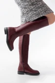 2024-3007 Bordo Fermuarlı Günlük Kadın Çizme thumbnail 3