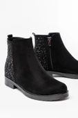 165-212 Siyah Süet Taş Aksesuarlı Fermuarlı Günlük Kadın Bot thumbnail 5