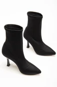 VRT-023 Siyah Dalgıç Yüksek İnce Topuklu Streç Kadın Bot thumbnail 3