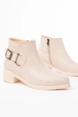 270-3030 Bej Toka Aksesuarlı Fermuarlı Günlük Kadın Bot thumbnail 1