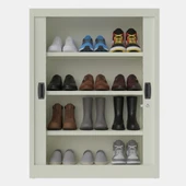 Sürgülü Kapaklı Metal Ayakkabılık – Geniş Raflı Kiler & Arşiv Dolabı thumbnail 3