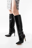 SYT-2004 Siyah Kroko Günlük Bayan Çizme thumbnail 1
