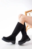 812-340 Siyah Süet Fermuarlı Günlük Kadın Çizme thumbnail 2