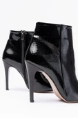 VRT-4802 Siyah Kroko Yüksek İnce Topuklu Fermuarlı Kadın Bot thumbnail 5