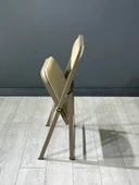 Katlanır Kamp Sandalyesi Cappuccino Piknik Sandalyesi Kapuçino Deri thumbnail 3