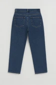 Kadın Yüksek Bel %100 Pamuk Mom Fit Jean Pantolon - 3