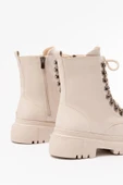 812-2121 Bej Bağcıklı Fermuarlı Günlük Kadın Bot thumbnail 5