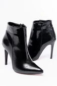 VRT-4802 Siyah Kroko Yüksek İnce Topuklu Fermuarlı Kadın Bot thumbnail 4