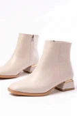 RM-500 Bej Topuklu Fermuarlı Günlük Kadın Bot thumbnail 5