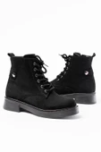 02-2003 Siyah Süet Bağcıklı Fermuarlı Günlük Kadın Bot thumbnail 5