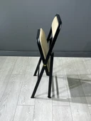 Katlanır Kamp Sandalyesi Cappuccino Piknik Sandalyesi Siyah Kapuçino Deri - Tekli thumbnail 4