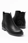 165-212 Siyah Taş Aksesuarlı Fermuarlı Günlük Kadın Bot thumbnail 1