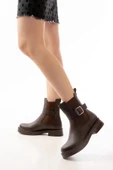 02-2004 Kahverengi Toka Aksesuarlı Lastikli Günlük Kadın Bot thumbnail 1