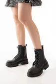 868-356 Siyah Bağcıklı Fermuarlı Günlük Kadın Bot thumbnail 1