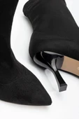 VRT-023 Siyah Süet Yüksek İnce Topuklu Streç Kadın Bot thumbnail 5