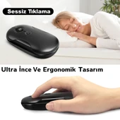 NRT180 Şarj Edilebilir Sessiz Bluetooth Kablosuz Mouse  2.4 GHz, Uzun Pil Ömrü, İnce Tasarım - 1