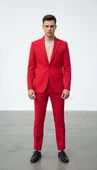 Erkek  Tek Düğme Slim Fit Takım Elbise - Şık Ofis ve Davet Kombini thumbnail 5