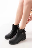 165-204/1 Siyah Toka Aksesuarlı Fermuarlı Günlük Kadın Bot thumbnail 2