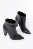 VRT-4801 Siyah Yüksek Kalın Topuklu Fermuarlı Kadın Bot thumbnail 3