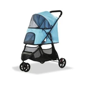 EuroDog Katlanabilir Köpek Arabası Mavi 74,5x52,2x98 cm - 3