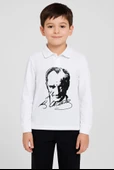 GALA ATATÜRK baskılı uzunkol yakalı çocuk tişört thumbnail 3