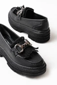 749-750 Siyah Tokalı Günlük Yüksek Tabanlı Loafer Ayakkabı thumbnail 5