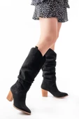 LS-1884 Siyah Süet Günlük Kadın Çizme thumbnail 4