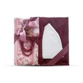 Seccade + Eşarp + Takke + Tesbih Hediye Seti (Asetat Kutulu, Bordo) thumbnail 1