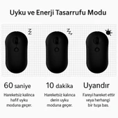 NRT180 Şarj Edilebilir Sessiz Bluetooth Kablosuz Mouse  2.4 GHz, Uzun Pil Ömrü, İnce Tasarım - 4