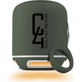 Powewray Yeşil C4 Taşınabilir Bluetooth Hoparlör Ses Bombası Sese Duyarlı Led Işık - 1