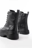 812-356 Siyah Bağcıklı Fermuarlı Günlük Kadın Bot thumbnail 5