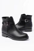 165-204/1 Siyah Toka Aksesuarlı Fermuarlı Günlük Kadın Bot thumbnail 3