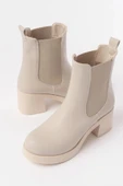 5109-3056 Bej Lastikli  Kalın Topuklu Günlük Kadın Bot thumbnail 5