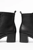 5109-3025 Siyah Bağcıklı Fermuarlı Kalın Topuklu Günlük Kadın Bot thumbnail 5