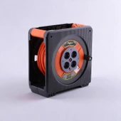 Kaset Tipi 3x1.5 mm² 35 Metre Makaralı Uzatma Kablosu CCA 4 Prizli Termal Korumalı Dayanıklı Plastik thumbnail 5