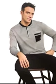 Pijamoni Erkek %100 Pamuk Penye Mevsimlik Uzun Kollu Pijama Takımı 6840 - 5