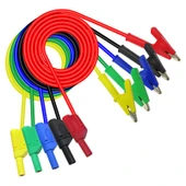 P1018A Multımetre krokodil Test Uçu Kablo Kiti - Kırmızı/Siyah/Sarı/Yeşil/Mavi thumbnail 1