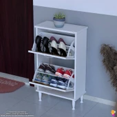 Modilayn UMAY Asma Kapı Önü 52x90x26 cm’ lik 2 Düşer Kapak 4 Göz Bölmeli Ayakkabılık thumbnail 3