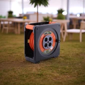 Kaset Tipi 3x1.5 mm² 20 Metre CCA Makaralı Uzatma Kablosu Termal Sigortalı Sağlam Seyyar Güvenli thumbnail 9