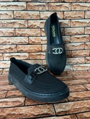 TAŞLI GÜNLÜK ORTORPEDİK TABAN KADIN TRİKO BABET SİYAH thumbnail 1