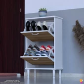 Modilayn UMAY Asma Kapı Önü 52x90x26 cm’ lik 2 Düşer Kapak 4 Göz Bölmeli Ayakkabılık thumbnail 1