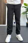 Erkek Beli Lastikli Jogger Pantolon Siyah Edw394 thumbnail 2