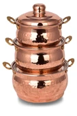 Bakır Mini Güveç 3'lü Tencere Seti thumbnail 2