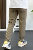 Erkek Slim Fit Beli İpli Düğmeli Pantolon Kahverengi Edw403 thumbnail 3
