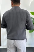 Erkek Açık Yaka Normal Kalıp Kazak Antrasit Edw412 thumbnail 3