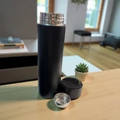 Smart demleme filtreli çay kahve termosu - sıcak soğuk su termosu (siyah) 500 ml. - 3